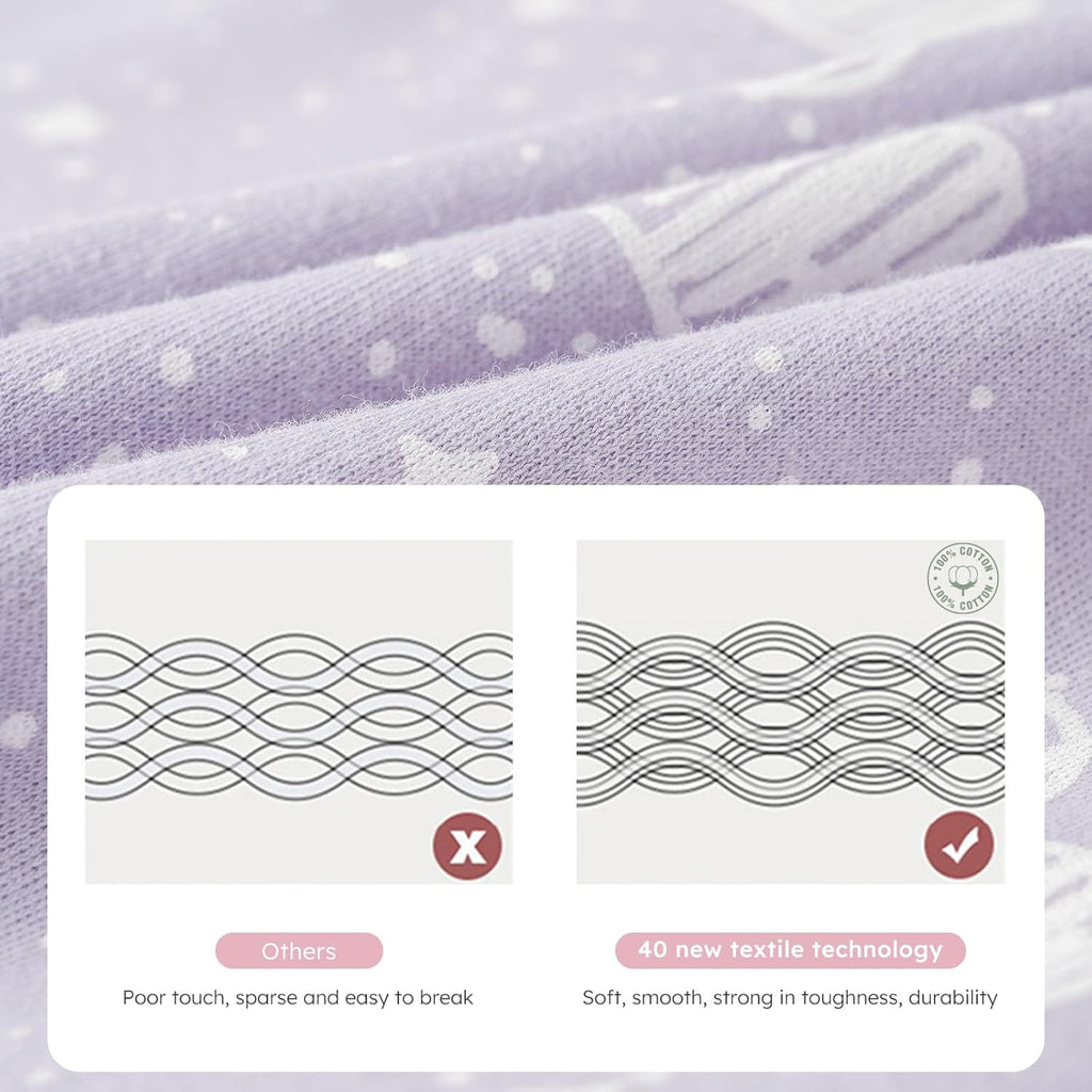 Yoofoss Baby Sleep Sack - 100% Organic Cotton Wearable Blanket for 18-24 Months | 2-Way Zipper, 3 Pack