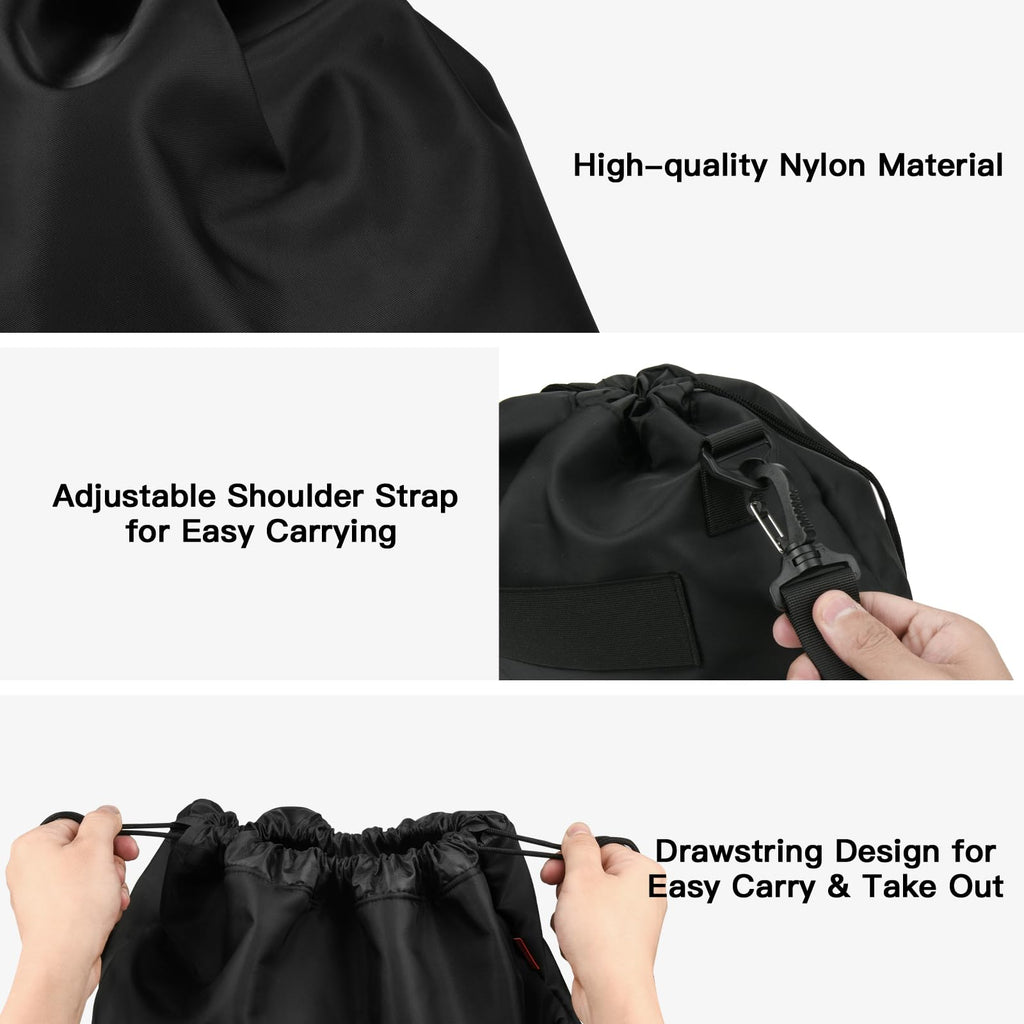 Homakover Travel Neck Pillow Bag for Memory Foam Travel Pillow,Luggage Travel Pillow Drawstring Bag Carrying Case with Trolley Sleeve&Adjustable Strap,Easily Attaches to Luggage,Backpacks