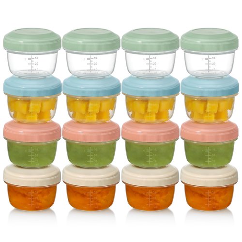 VITEVER 16 Pack 2 oz Salad Dressing Container to Go, Small Condiment Containers with Lids for Lunch Bento Box, Reusable Plastic Snack Jars, Deli Containers, Colorful Sauce Cups, Dishwasher Safe