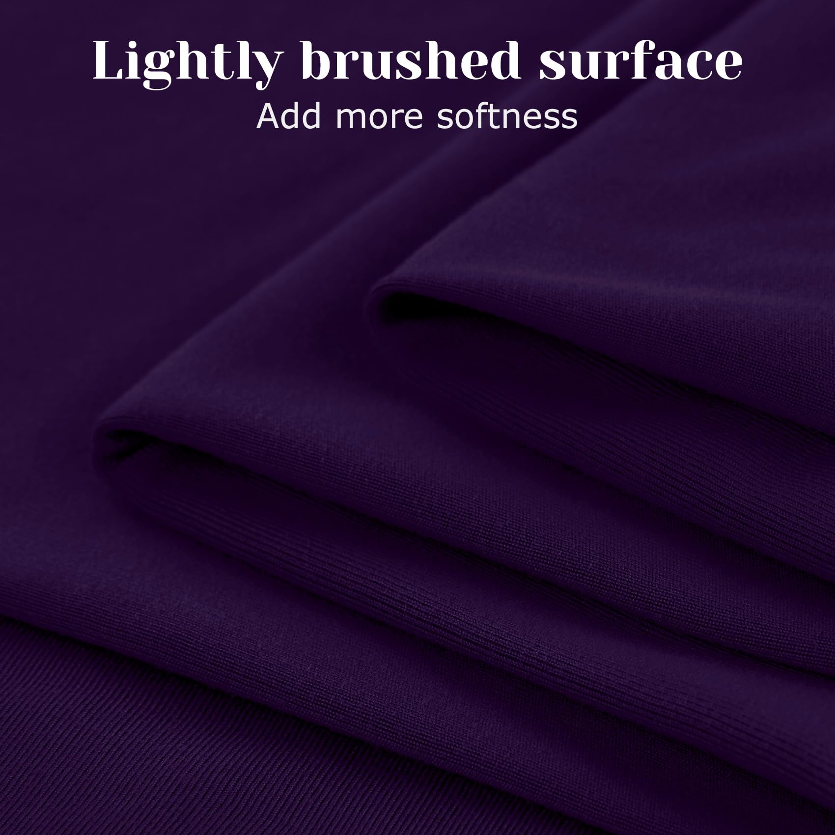 BYSURE 6 Pieces Non-Slip Super Soft Bed Sheet Set(Queen, Purple), Wrinkle-Free and T-Shirt-Like Spandex Blend Sheets with 18-inch Deep Pocket, 4-Way Soft Stretch Bed Sheets