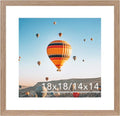 JCJMY 18x18 Rustic Brown Picture Frame - Display 14x14 Photos with Mat or 18x18 Without Mat | Shatter-Resistant Plexiglass