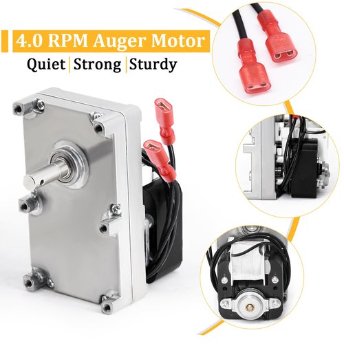 Replacement Agitator & Auger Motor 80456 for US Stove USSC American Harvest 6041 6039 6041i 6037 6033, Breckwell SP6000 Pellet Stoves, 4 RPM Clockwise W/Hole Auger Feed Motor for US Stove