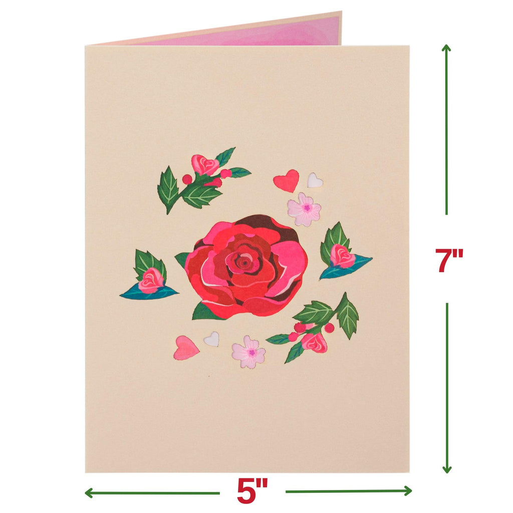 Paper Love Happy Valentine's Day Card, 3D Pop Up Valentine Cards - 5" x 7" Cover - Includes Envelope and Removable Note Card