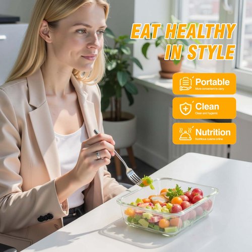WWYH.DSS 5 PACK 36 oz Glass Meal Prep Containers, Glass Food Containers with Snap-Lock Lids, Airtight Lunch Containers, Microwave, Oven, Refrigerator and Dishwasher Safe，Gray