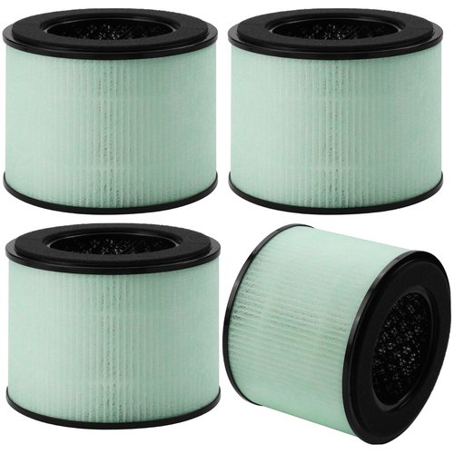 4 Packs BS-08 HEPA Filter Replacement - Compatible with PARTU BS-08 / Clarifion AerClear Air Cleaner Purifier, 3-IN-1 Filtration System of H13 True HEPA Filter & Activated Carbon Filter
