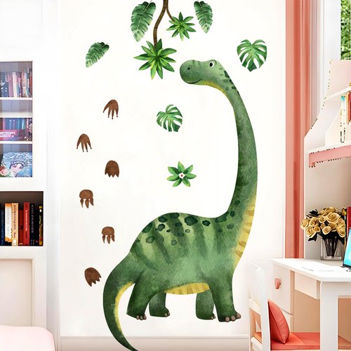 AOLTNRC Dinosaur Wall Decals for Boys Room, Large Dino Footprints Wall Stickers, Peel and Stick Kids Baby Nursery Wall Decor Murals Bedroom Home Decor (Green)