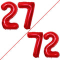 GOER Jumbo 27th Birthday Balloons - 42 Inch Red Foil Helium Decorations | Perfect for 27th & 72nd Celebrations