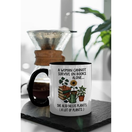 Affordali Mothers Day Plant Gifts, Book and Plant Lover Coffee Mug, Mugs for Reading and Gardening Lovers, Book Lover & Gardener Mug, Novelty Design for Bookworm and Gardening Enthusiasts