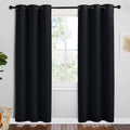 NICETOWN Blackout Thermal Curtains - Insulated Grommet Drapery Panels, 42" x 78", Solid Black, 2-Pack