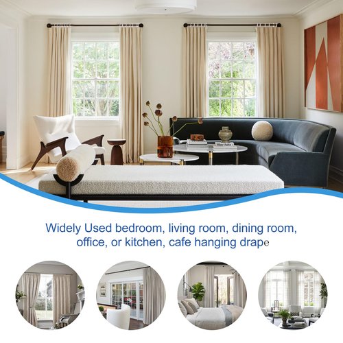 AMZSEVEN 44 Pack Curtain Rings with Eyelets, Metal Drapery Rings for Pinch Pleat Curtains, Drape Ring 1.5 Inch I D, Fits Up to 1.2 in Rod (White)