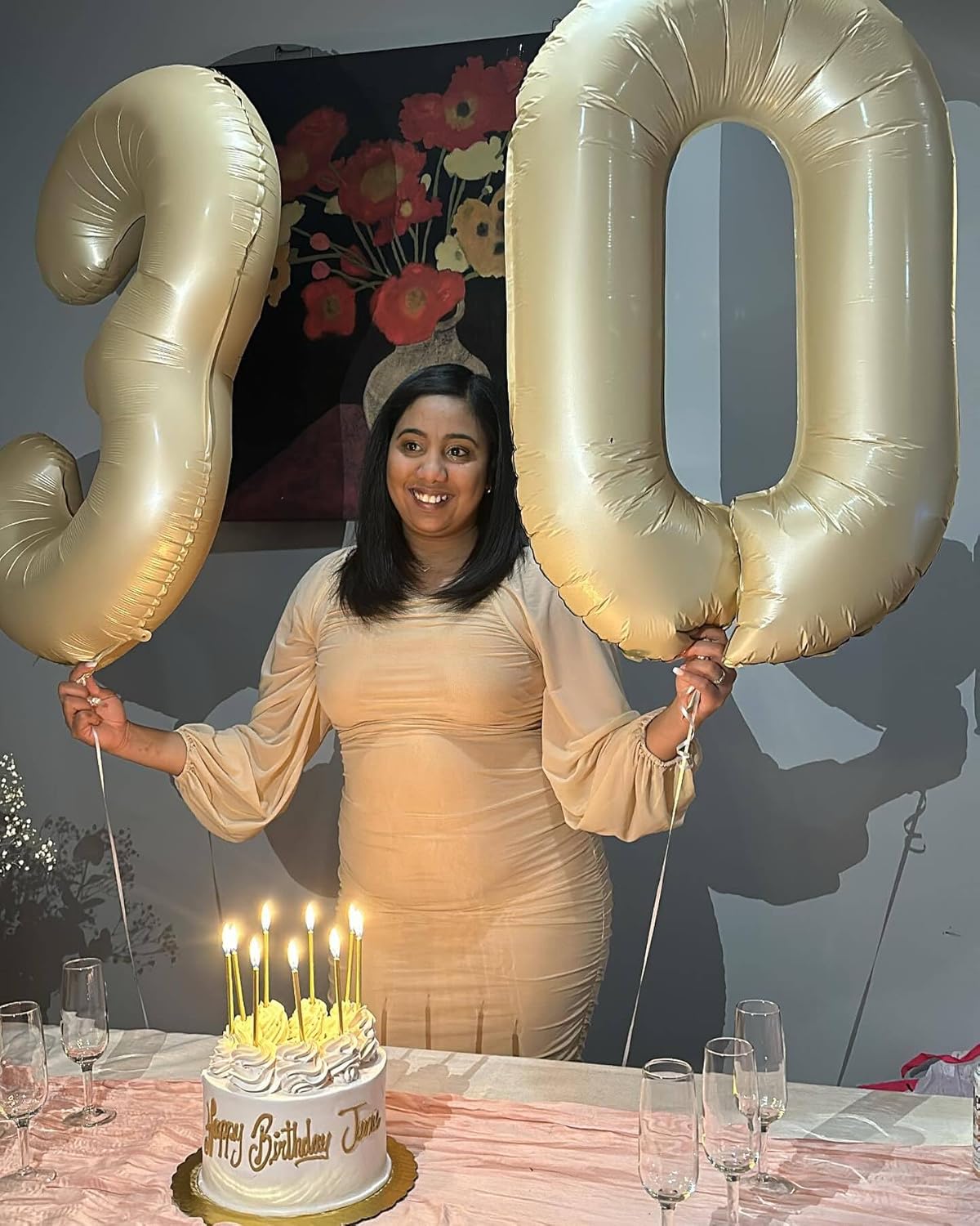 Balloon Number 3 - 40 Inch Cream Birthday Decoration for Kids & Adults | Perfect for 3rd Birthday Parties
