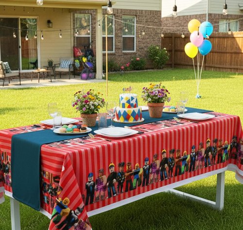 3 Pcs Plastic Table Cloth Disposable 108x108cm Video Game Birthday Party Supplies Video Game Table Cover Gamer Supplies Rectangle Waterproof Happy Birthday Tablecloth Gaming Party Decorations