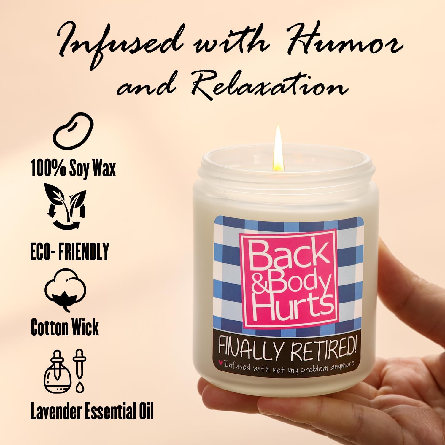 Retirement Gifts for Women Men - Lavender Scented Candle, Funny Retiring Farewell Gifts for Coworkers, Boss, Friends, Teacher, Family, Natural Soy Candles