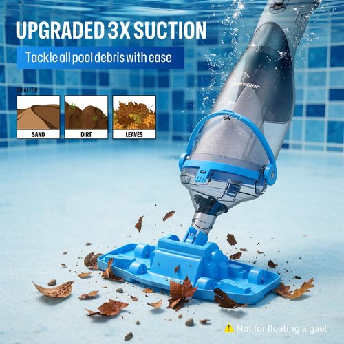BIELMEIER Handheld Pool Vacuum - Cordless Cleaner with 19 GPM Suction for Above Ground & Inground Pools