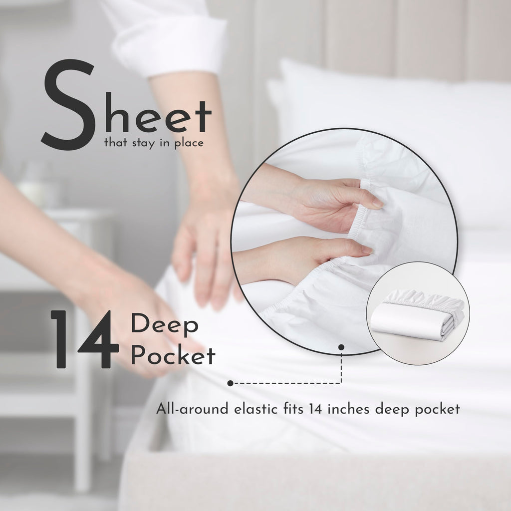 Linen Closet 100% Organic Cotton Twin Sheets Set, 3 Pieces, Light Pink - Percale Bed Sheets & Pillowcases Set - Up To 14" Deep Pocket Fitted Sheet - Cooling, Crisp & Breathable - For Hot Sleepers