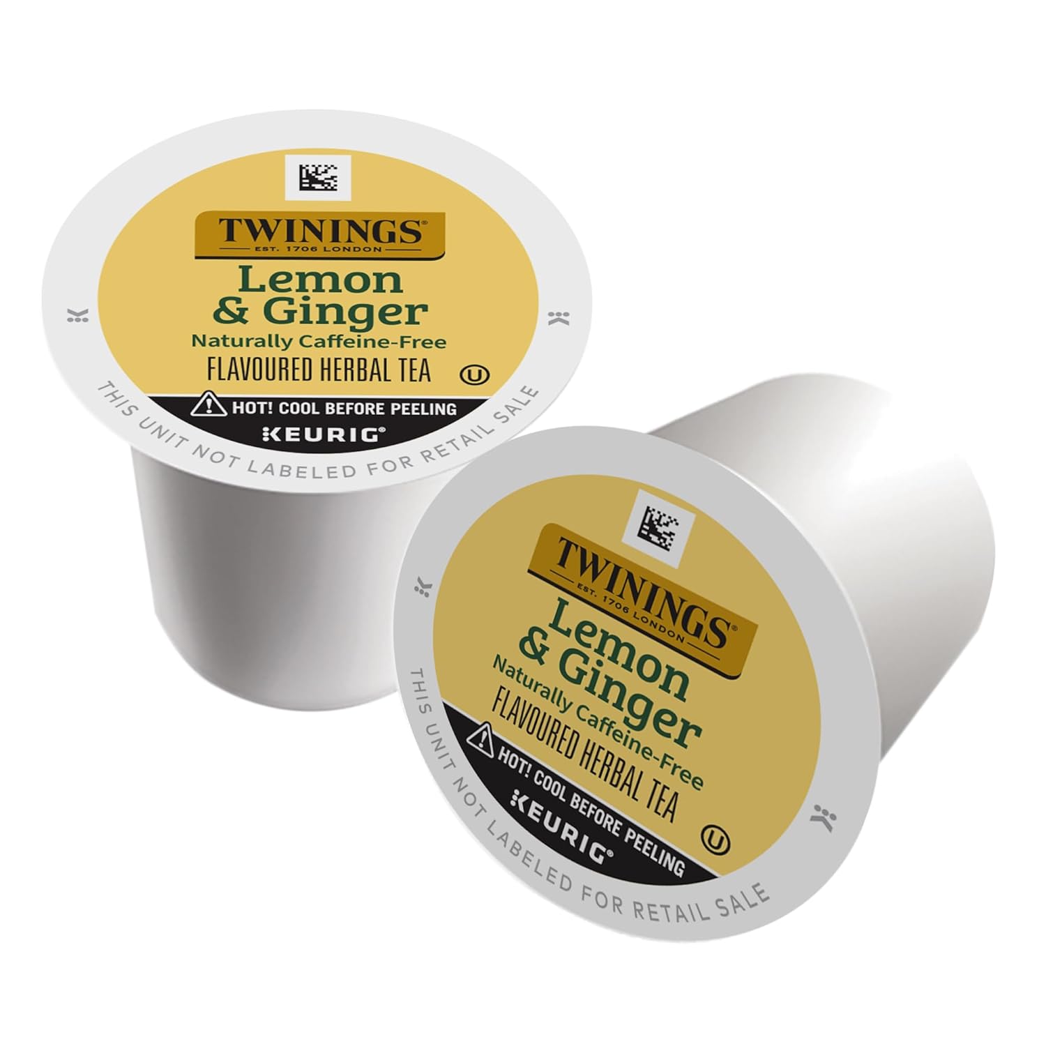 Twinings Lemon & Ginger Herbal Tea K-Cup Pods - Tangy & Spicy, Caffeine-Free, 24 Count
