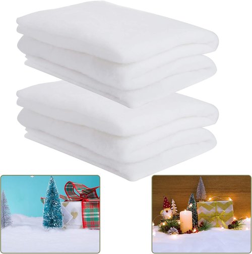 Cosweet Fake Snow Blanket - Thickened 3 x 8 Ft Faux Sheet for Crafts, Displays & Photo Props