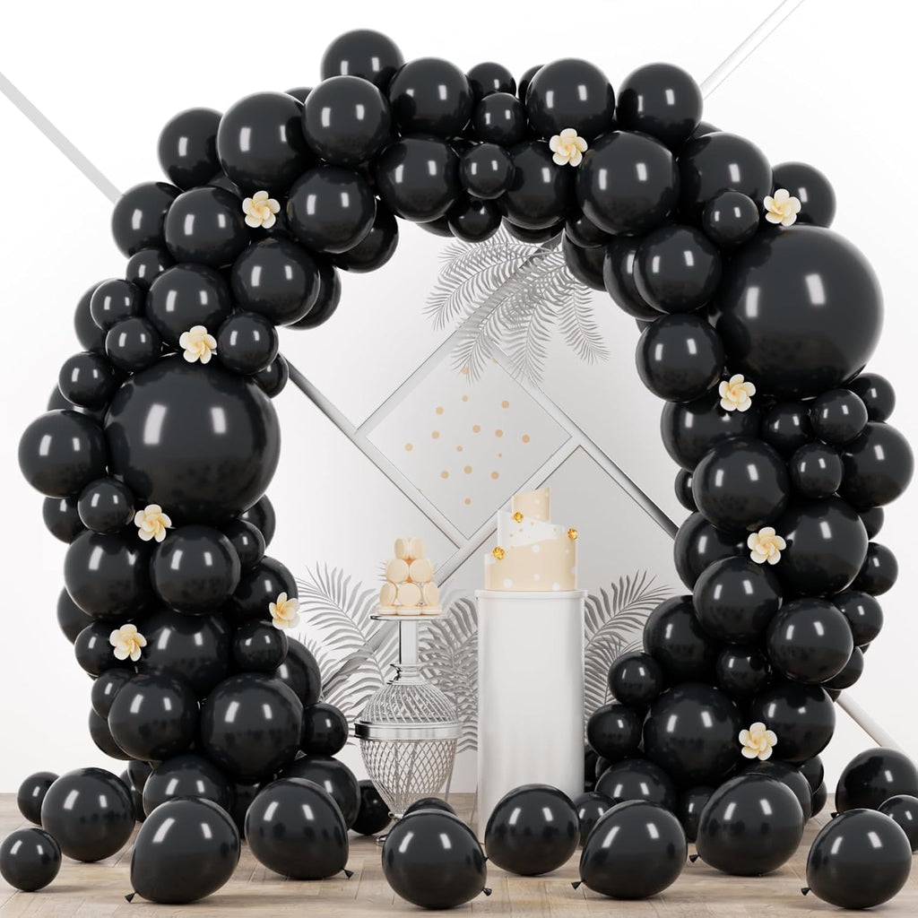 Voircoloria Black Balloon Garland Arch Kit - 90 Pack in 18/12/10/5 Inch Sizes for Graduation, Weddings, and Parties