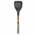 MACKENZIE-CHILDS Slotted Kitchen Spatula, Silicone Spatula for Cooking, Black-and-White Courtly Check