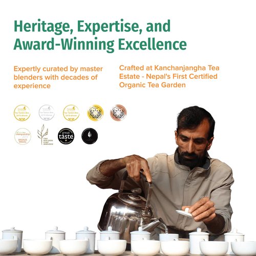 NEPAL TEA Organic Chai Tea Bags from the Himalayas, Chai Spice Blend - 15 Pyramid Tea Bags, Single Origin Chai Spice Tea - Black Tea Bags, Loose Leaf Tea Inside (Nepali Breakfast), 6 Pack