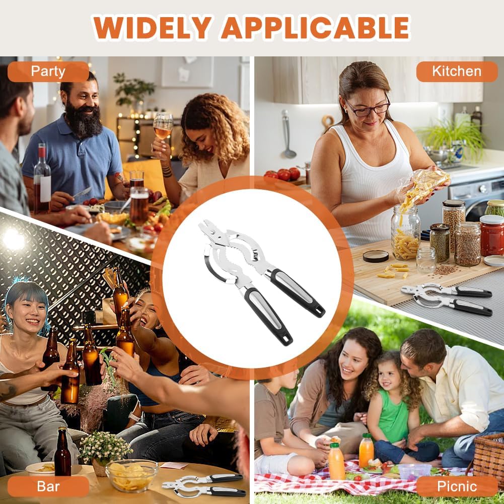 Skiennix Stainless Steel Jar Opener - Adjustable Tool for Weak & Arthritic Hands | Kitchen Gadget
