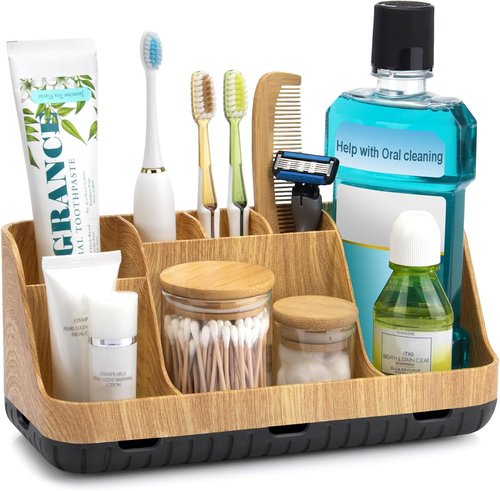GFWARE Bathroom Organizer - Detachable 7-Slot Kids Electric Toothbrush Holder | Drainage Design for Easy Storage