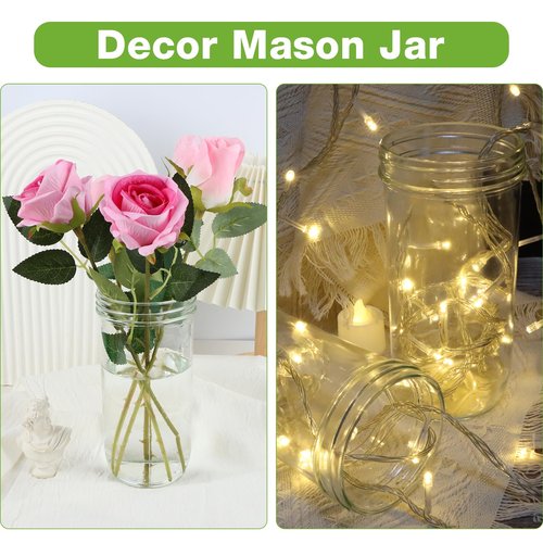 CARBLIN Wide Mouth Mason Jars 24 oz, 6 Pack 720ml Glass Canning Jars with Airtight Lids, Large Storage Jars with Labels Brush, Clear Mason Jars for Canning, Fermenting, Pickling, DIY Projects