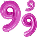 GOER Number 9 Balloons - Hot Pink Foil Party Decorations for 9th Birthday | 3 Pack, 42 Inch, 32 Inch, 16 Inch