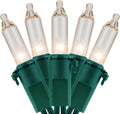YULETIME 200 Clear Christmas Lights - 33 Feet, 100 Count, UL Certified Incandescent String Lights | Green Wire