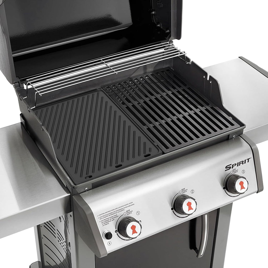 Onlyfire 7638 Reversible Cast Iron Griddle - BBQ Cooking Replacement for Weber Spirit I & II 300 Series