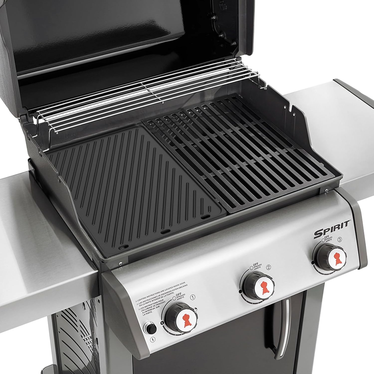 Onlyfire 7638 Reversible Cast Iron Griddle - BBQ Cooking Replacement for Weber Spirit I & II 300 Series