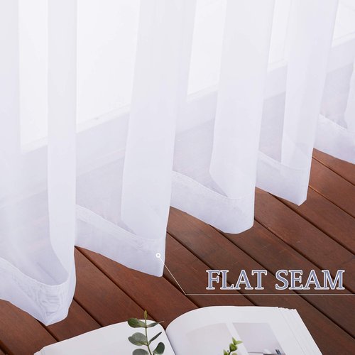 NICETOWN Patio Door Sheer Curtain - Vertical Voile Drape, Extra Wide Curtain Panel Window Treatment for Sliding Glass Door (White, 1 Piece, W100 x L84 inches)