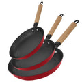 YUTANN Nonstick Frying Pan Set, 8" 10" 12" Ceramic Frying Pans, Pre-seasoned Cast Iron Pan Cookware Set with Removable Handle, Dishwasher Safe, Free of PFAS & PFOA, Compatible with All Stovetops