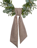 YKW Brown Wreath Sash - 55"x5" Linen Look Ribbon for DIY Embroidery | Rustic Holiday Decor
