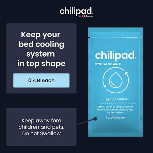 Chilipad Sleep System Cleaner – For Regular Maintenance and Deep Cleaning of the Chilipad Bed Cooling Systems – 1 Ounce of Cleaning Solution (12 Pack)