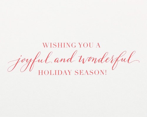Papyrus Elegant Christmas Card with Red Poinsettia, Perfect for Anyone (Wonderful Holiday)