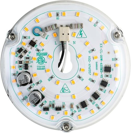 HAOLEDI 4'' 20W LED Ceiling Fan Light Retrofit Kit, Ceiling Light Replacement Module Board, White 5000K 2400LM, 120V, ETL CRI90