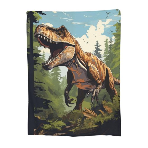 amepay Dinosaur Blanket Gifts for Boys Kids Jurassic Tyrannosaurus Dino Flannel Throw Blankets for Home Couch Bed Sofa Soft Fuzzy Lightweight Decor All Season 60x50 Inches