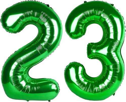 Big 23 Balloons | 40-Inch Dark Green Number Balloons for Birthday, Wedding & Graduation Celebrations