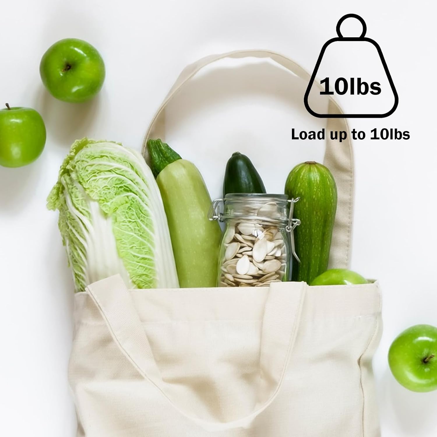 Skiennix 18 Pcs Canvas Tote Bags - Eco-Friendly, Reusable Natural Color 15 x 16 Inch for Grocery & DIY Gifts