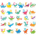 DECOWALL DS4-8033 A-Z Dinosaur Alphabet (Small) Kids Wall Stickers Decals Peel and Stick Removable for Nursery Bedroom Living Room Art murals Decorations