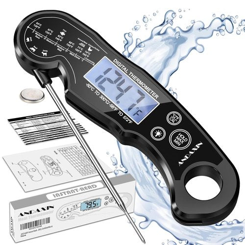 Meat Thermometer Digital - Instant Read Cooking Thermometer with Backlight LCD & Calibration