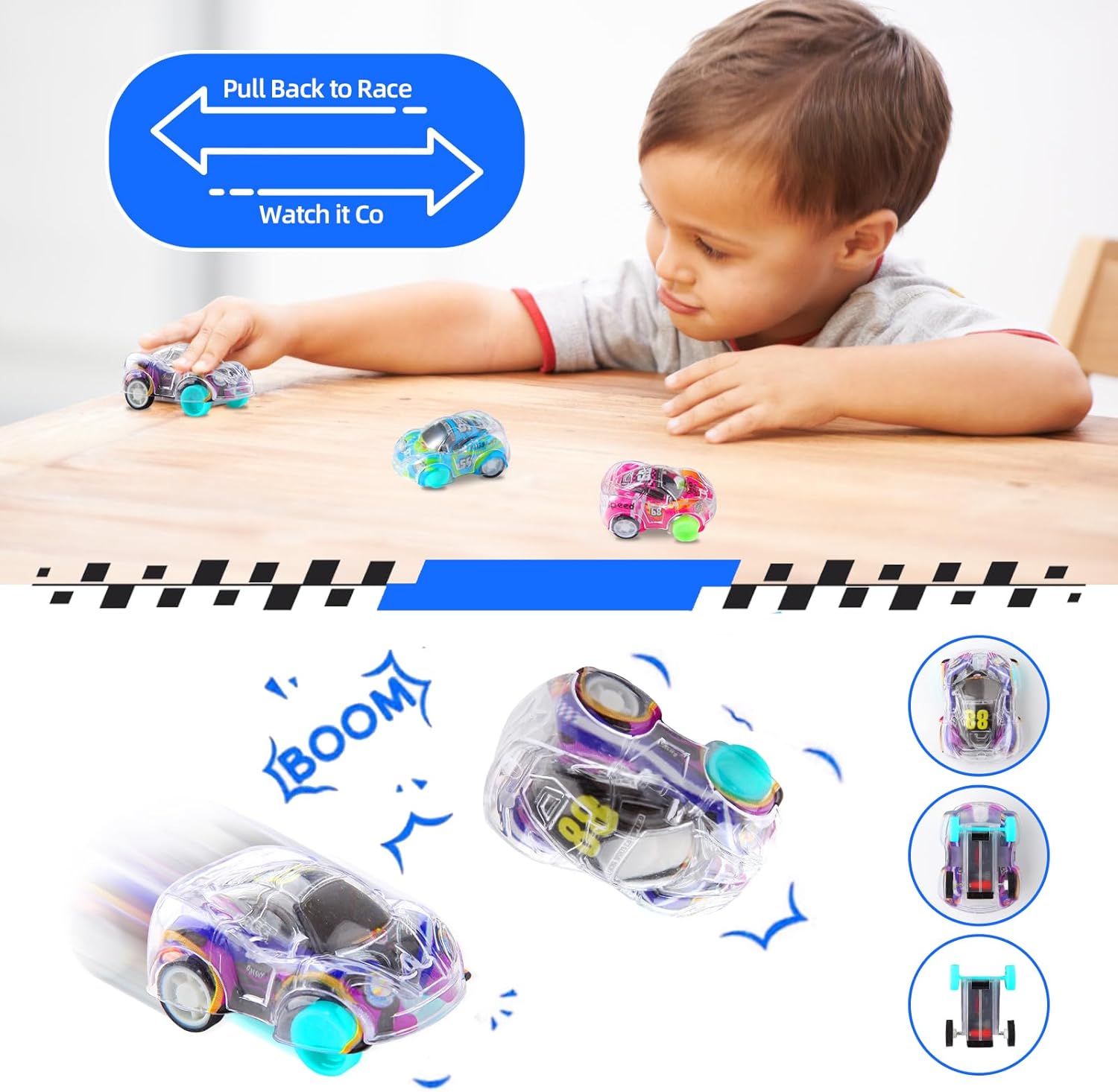 Skiennix Mini Pull Back Cars Set - 50 Racing Vehicles for Kids | Perfect Party Favors & Classroom Prizes
