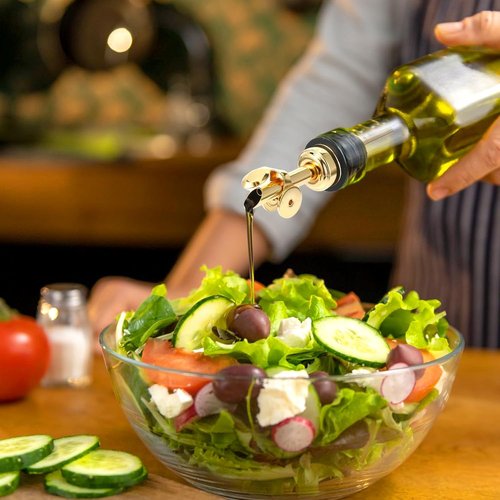 3PCS Olive Oil Dispenser Spout, Stainless Steel Liquor Pour Spout with Flip Lid, Bottle Pourers for Wine Bottles, Oil Bottles, Vinegar, Syrup and Other Liquid Bottles, Gold