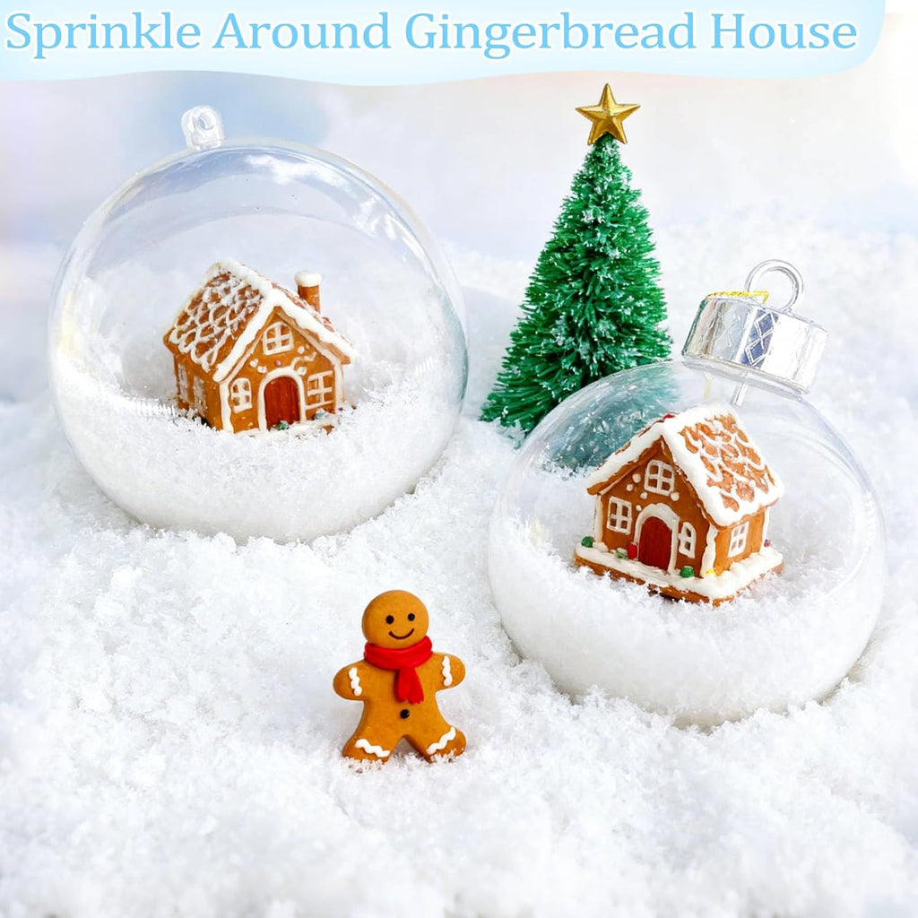 TURNMEON Fake Artificial Snow Powder - 35 Ounces of Sparkling Dry Faux Snowflakes for Holiday Decor