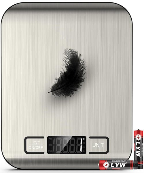 Mik-Nana Digital Kitchen Scale - 22lb Capacity for Accurate Weight Measurement | Easy Clean Stainless Steel