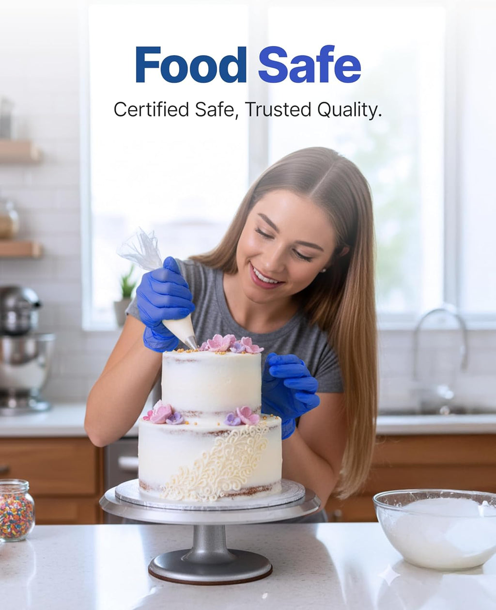 Schneider Nitrile Exam Gloves - Dark Blue, Disposable, Latex-Free & Powder-Free for Food Safety
