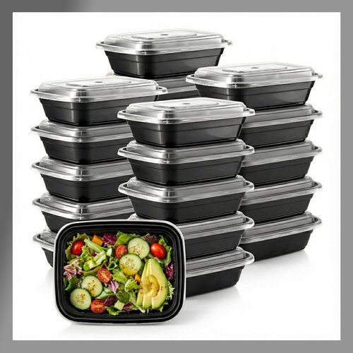 Pokanic Meal Prep Containers [10 Set] x [16 oz] with Lids, 1 compartment, Stackable, Reusable, Leakproof, Food Safe, Microwave, Freezer & Dishwasher Safe for Food Prep Storage Bento (10 Set, 16 oz)