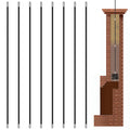 24FT Total Fiberglass Chimney Cleaning Rod - Chimney Brush Rod for 1/4" NPT Brushes, Extension Rods for Hearth Fireplace (3FT × 8Pcs)