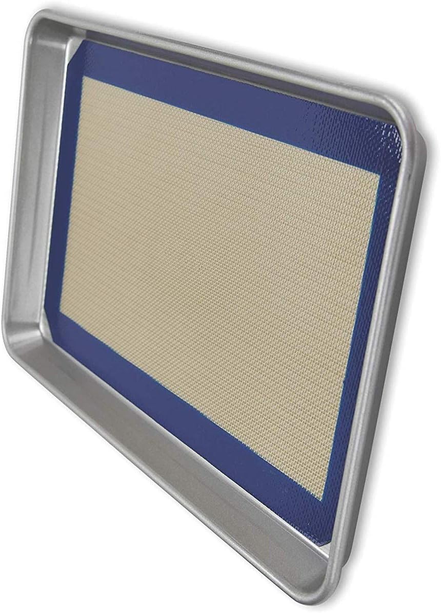 USA Pan Bakeware Nonstick Half Sheet Pan Set - Includes Silicone Mat for Easy Baking